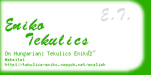 eniko tekulics business card